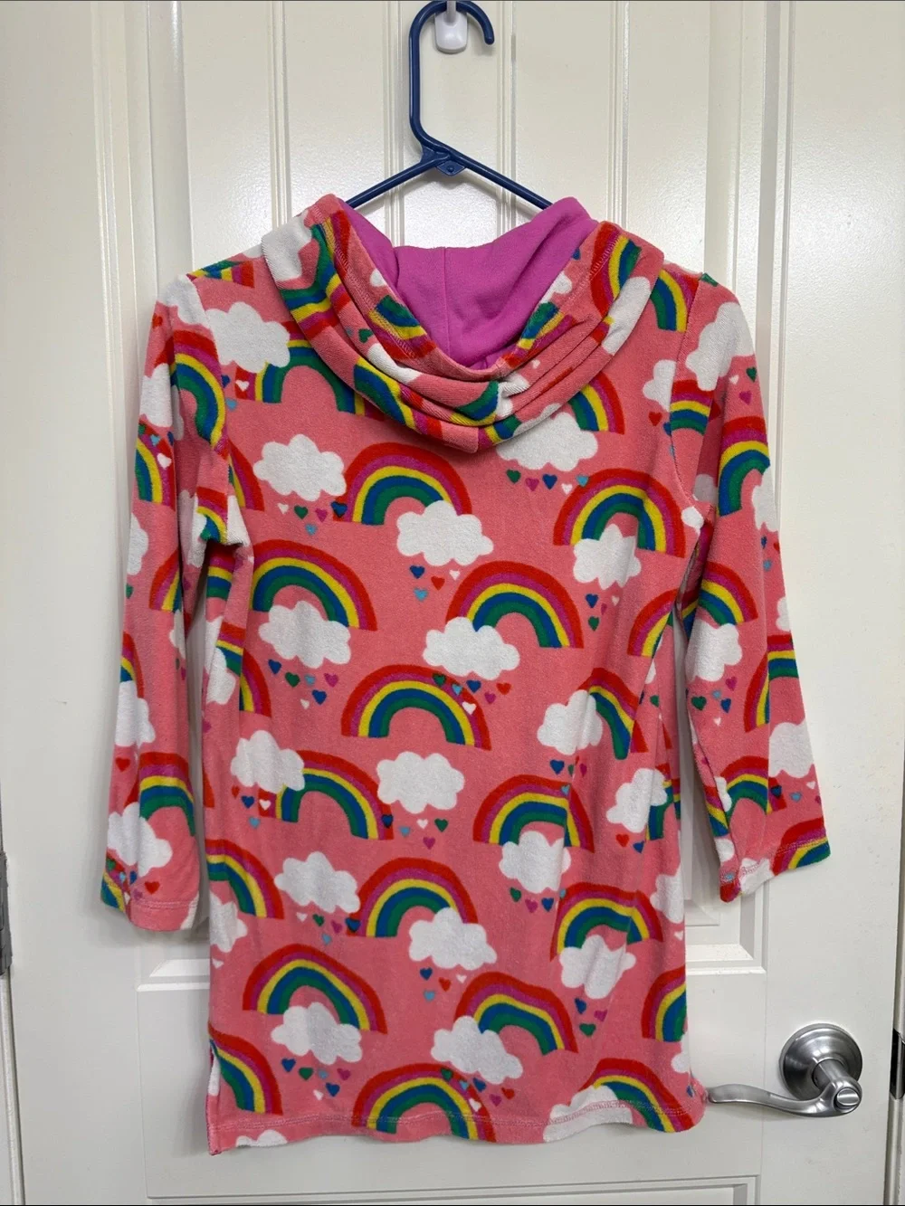 Boden Pink Rainbow & Cloud Kids Hoodie Coverup Pool Towel Vacation Beach